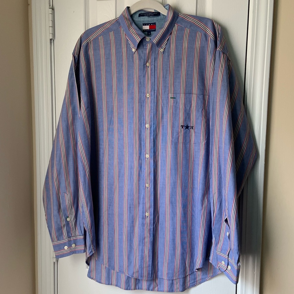 Tommy Hilfiger emblem logo Stripe buttondown shirt